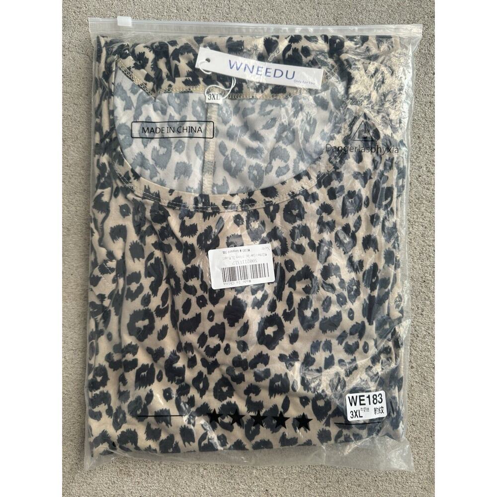 Lot (6) Plus Size 3X T Shirts Solid Colors Leopard Print Blouse Woman Within - Picture 2 of 13